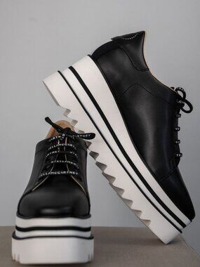 STELLA MCCARTNEY ELYSE BACK WHITE WEDGE SNEAKERS - 40 (10)